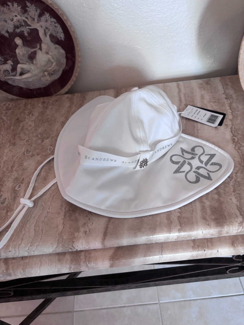 St. Andrews White Wide-Brim Sun Hat